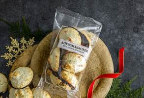 Kokosmakroner med sjokoladetrekk
