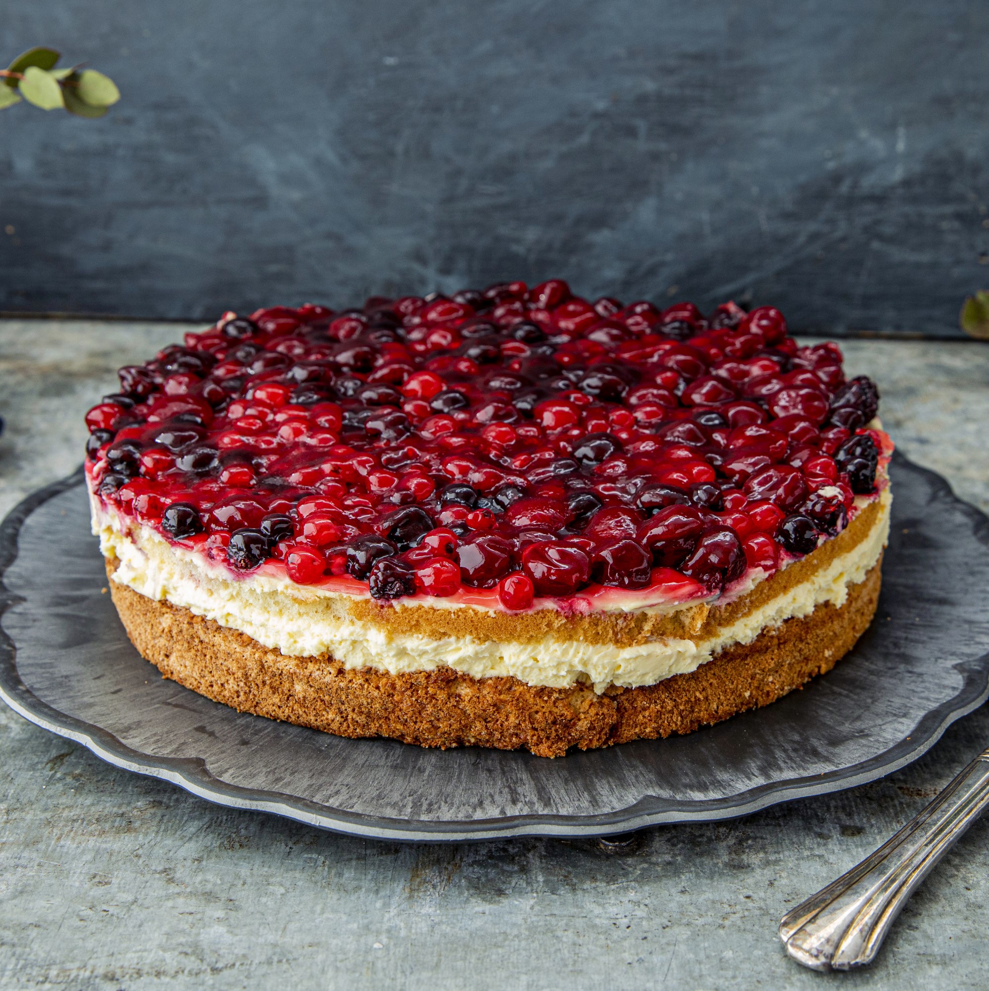 Vaniljedrøm med mandelbunn