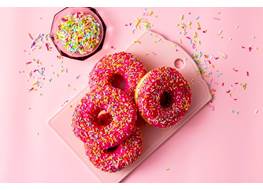 Donut rosa med strøssel